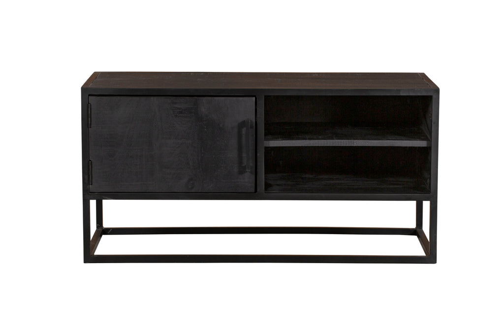 Tv-meubel Denver Black | 1 deur | Mangohout zwart