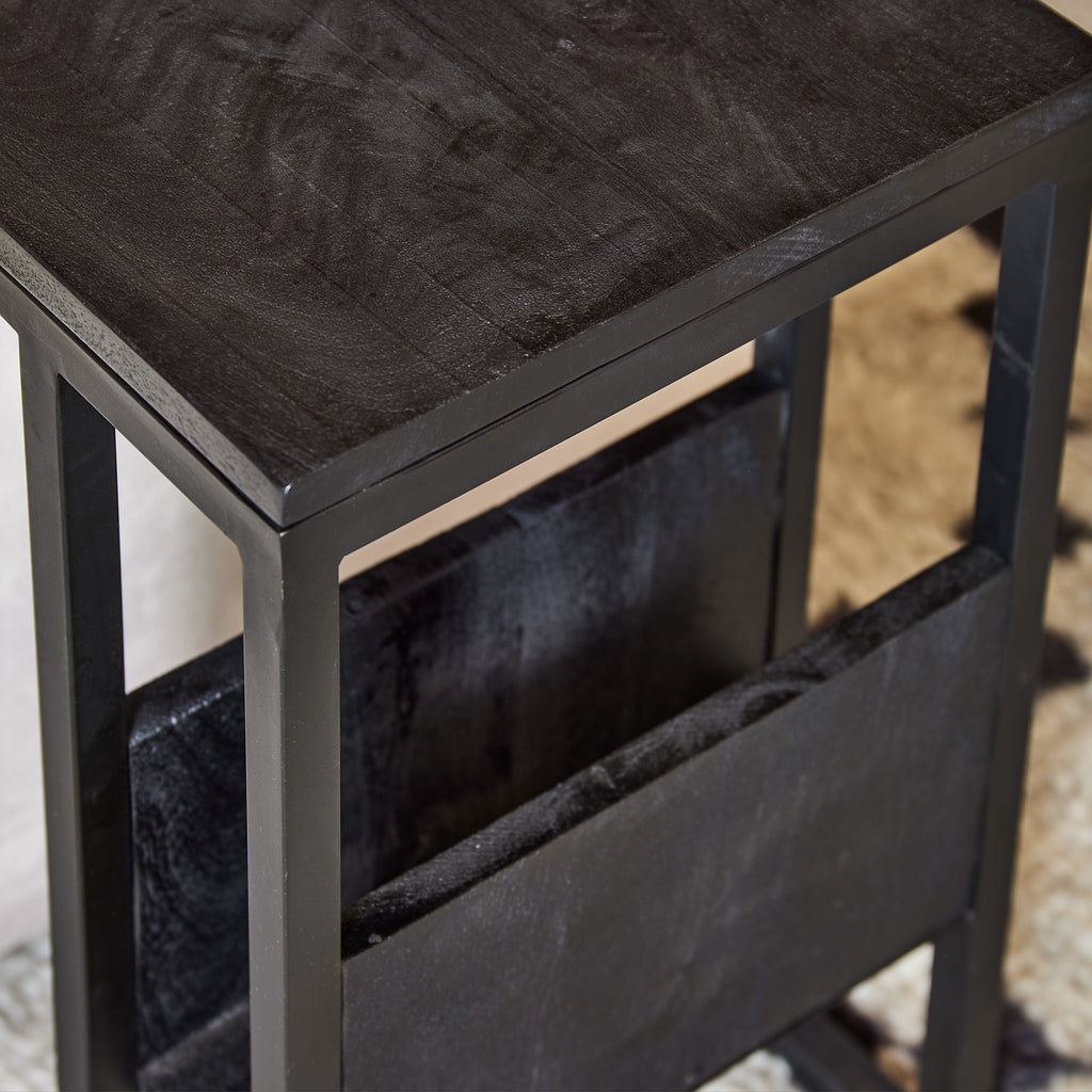 Slider Mangohout | Zwart Frame | Massief mango