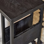 Slider Mangohout | Zwart Frame | Massief mango