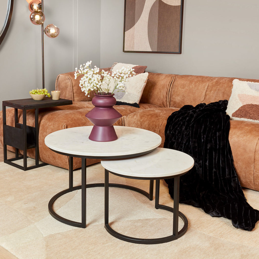 Salontafel Nova | Wit Marmer | Set van 2