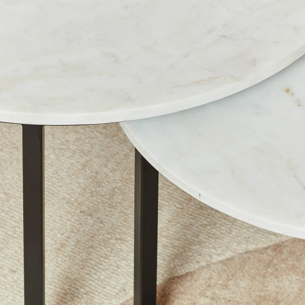 Salontafel Nova | Wit Marmer | Set van 2