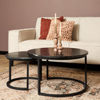 Salontafel Nova | Set van 2 | Zwart marmer