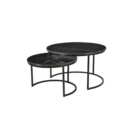 Salontafel Nova | Set van 2 | Zwart marmer