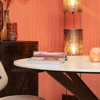 Eettafel Lynn | Rond | Wit marmer & Zwart frame