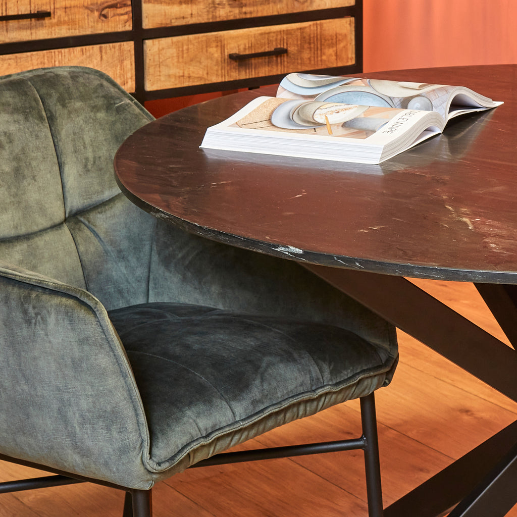 Eetkamertafel Lynn | Rond | Zwart marmer