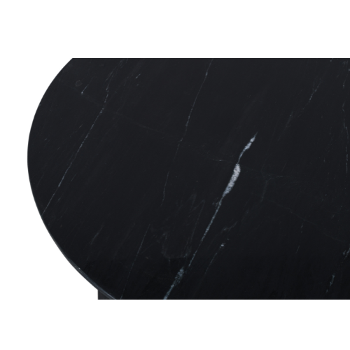 Salontafel Collin | Zwart marmer | Zwart onderstel