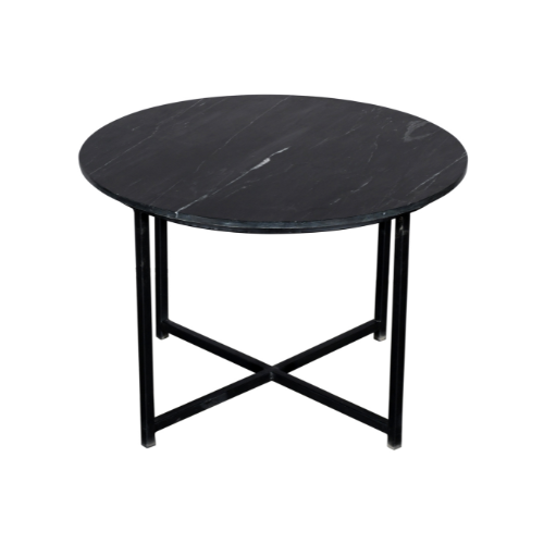Salontafel Collin | Zwart marmer | Zwart onderstel