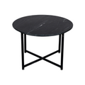 Salontafel Collin | Zwart marmer | Zwart onderstel