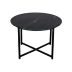 Salontafel Collin | Zwart marmer | Zwart onderstel