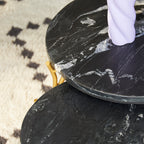 Salontafel Caly | Set van 2 | Zwart marmer & Goud