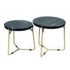 Salontafel Caly | Set van 2 | Zwart marmer & Goud
