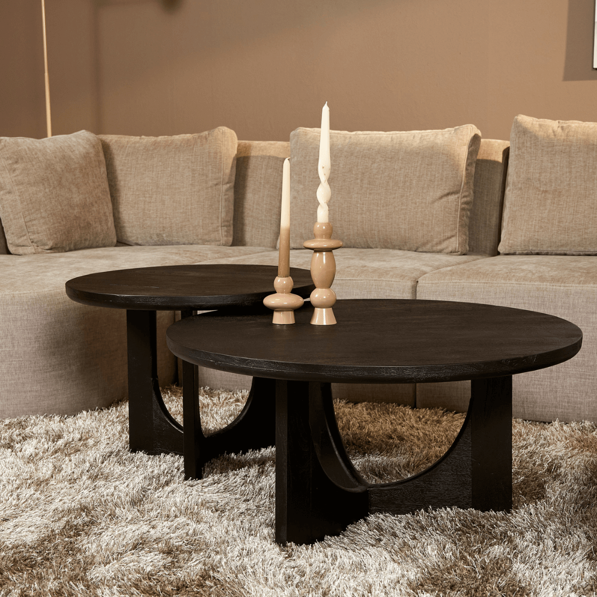 Salontafel Guus | Rond 60 cm | Mango Zwart