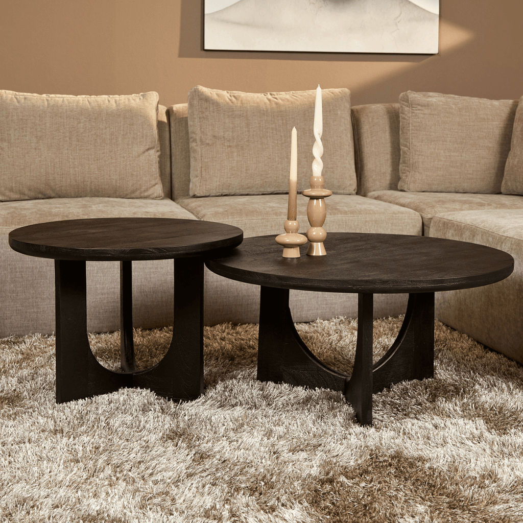 Salontafel Guus | Rond 60 cm | Mango Zwart