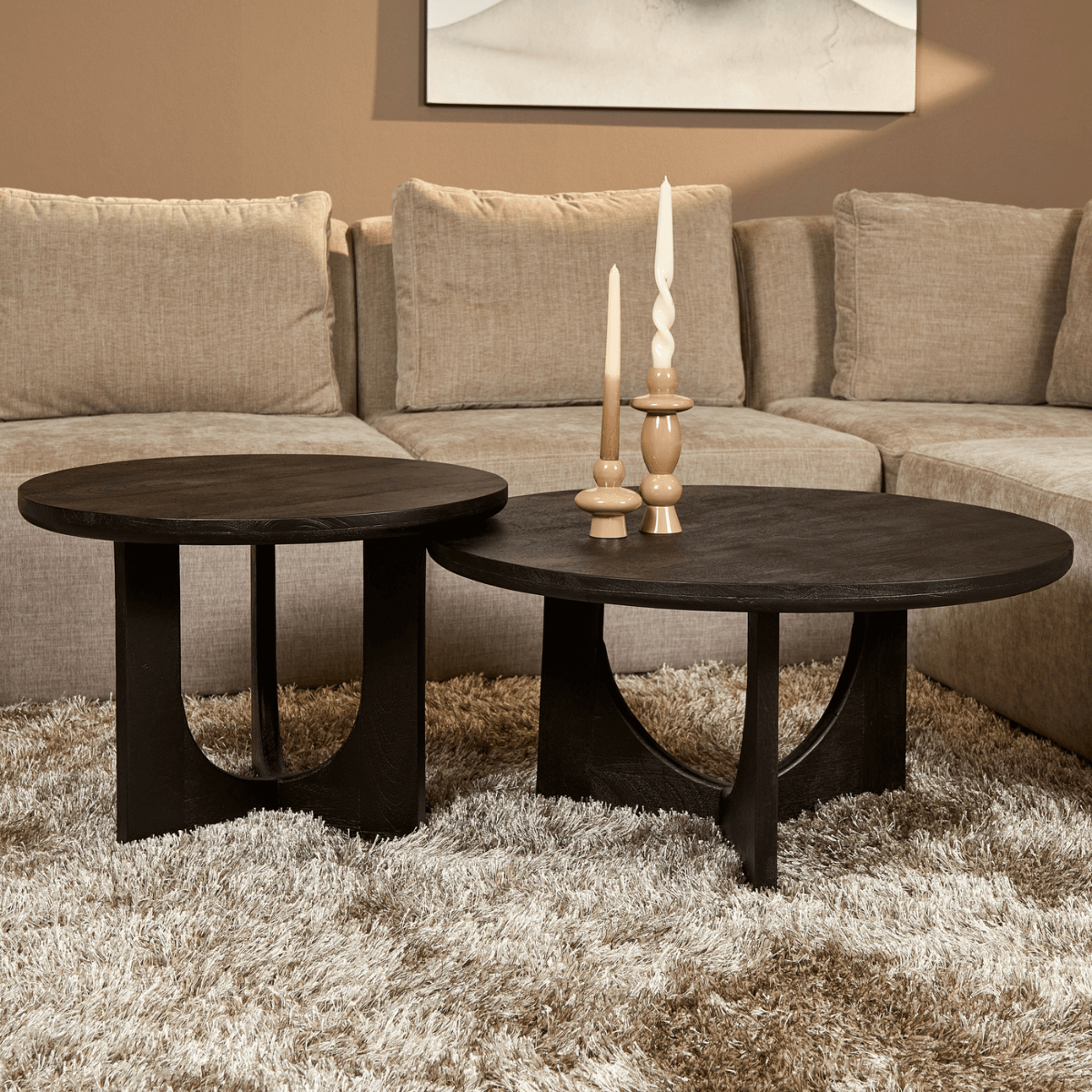 Salontafel Guus | Rond 60 cm | Mango Zwart