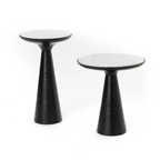 Bijzettafel Essy Black | Metaal | Marmer zwart