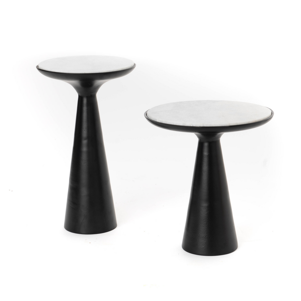 Bijzettafel Essy Black | Marmer blad | Zwart