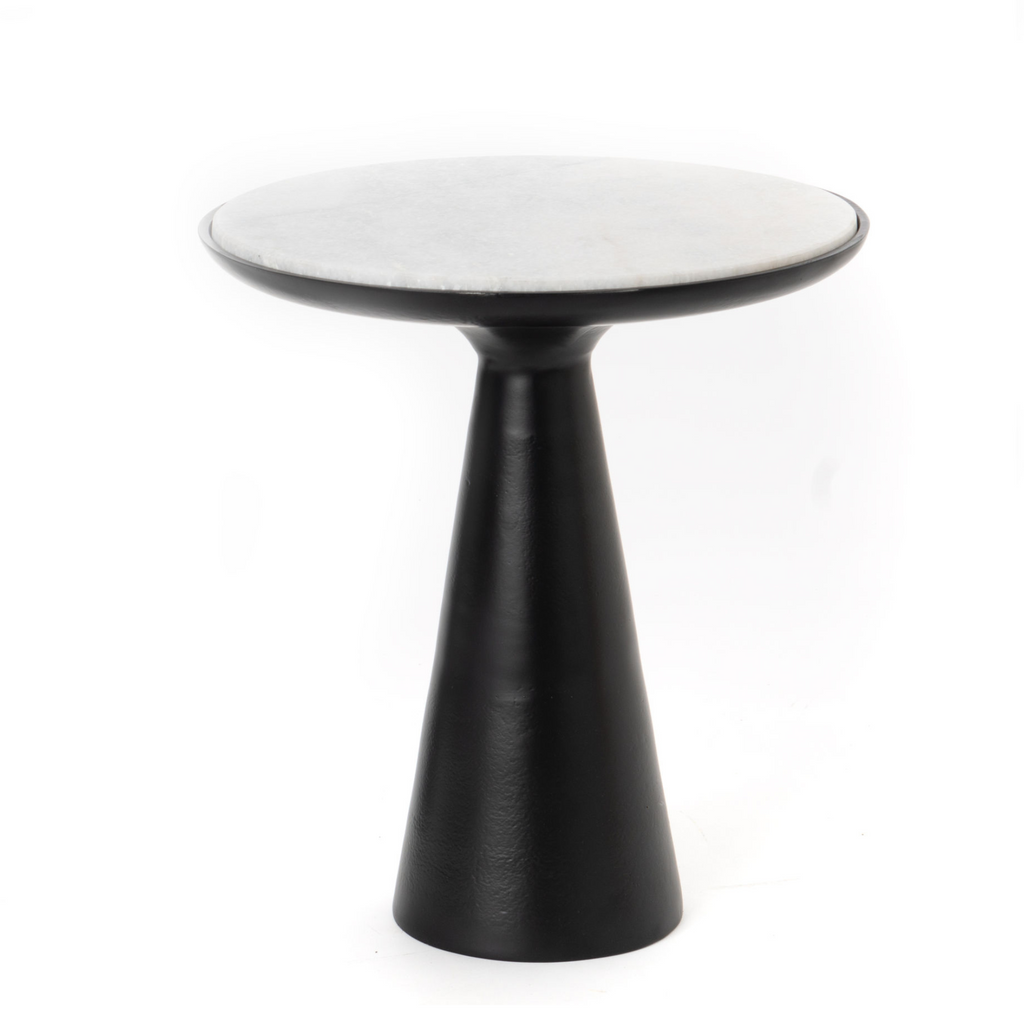 Bijzettafel Essy Black | Marmer blad | Zwart