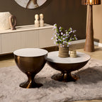 Salontafel Ava | Set van 2 | Marmer & Brons