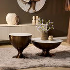 Salontafel Ava | Set van 2 | Marmer & Brons