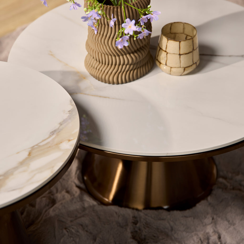 Salontafel Alix | Set van 2 | Gesinterd natuursteen