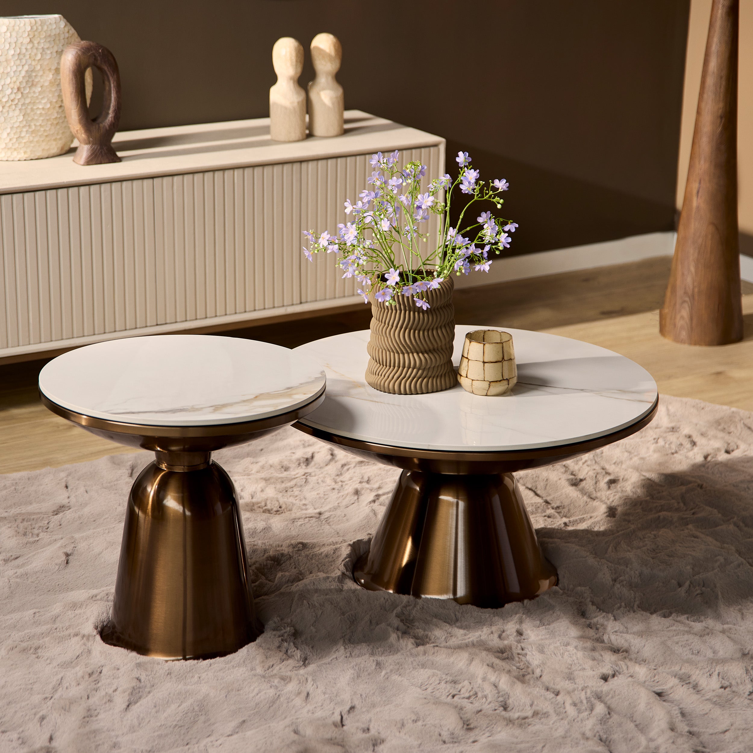 Salontafel Alix | Set van 2 | Gesinterd natuursteen