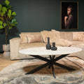 Salontafel Faye | Wit marmer | Matrixpoot zwart