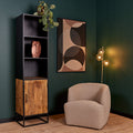 Boekenkast Oakland | Mangohouten deur | Zwart frame