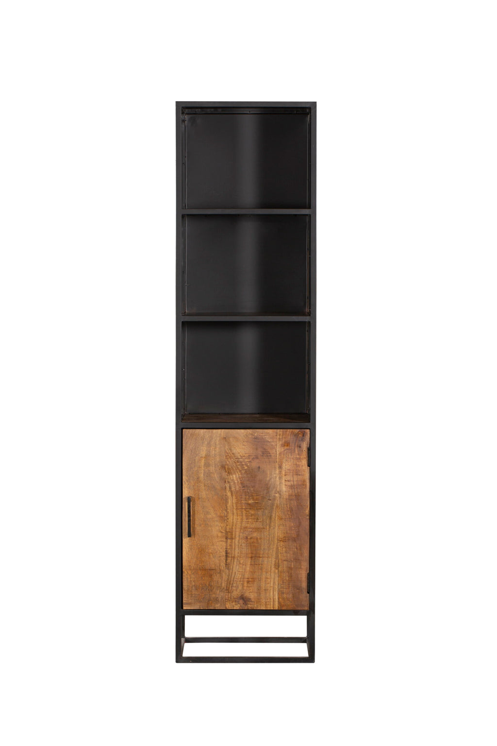 Boekenkast Oakland | Mangohouten deur | Zwart frame