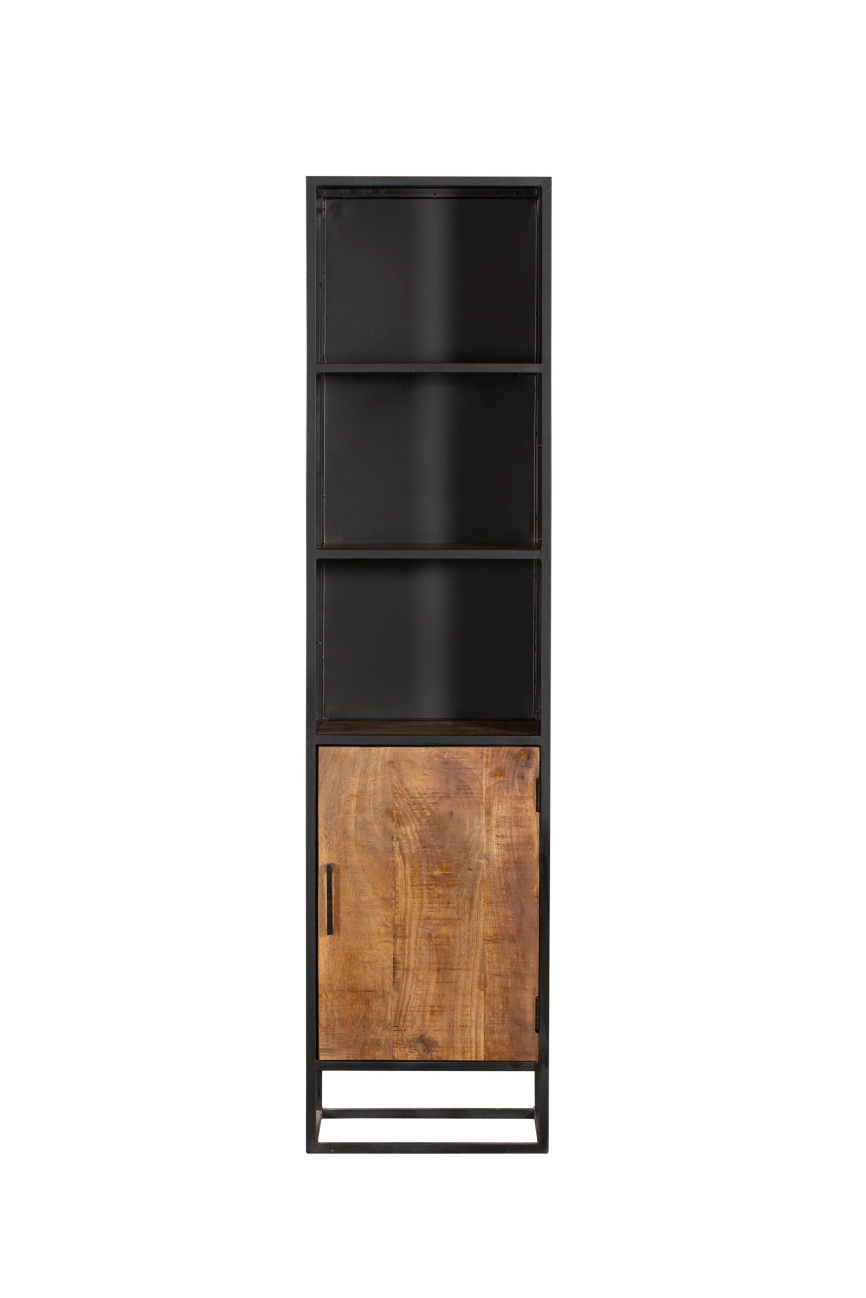 Boekenkast Oakland | Mangohouten deur | Zwart frame