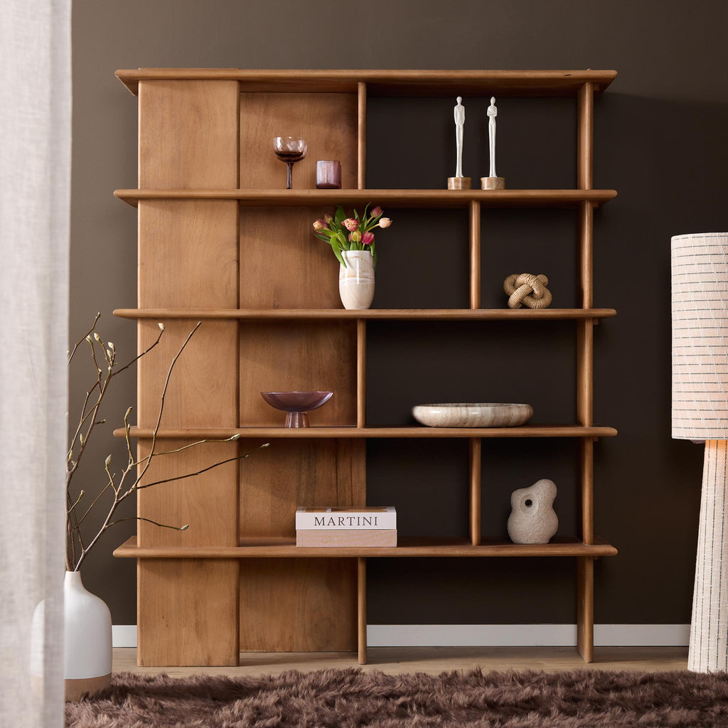 Wandkast Lina | Open Planken | Massief mangohout naturel