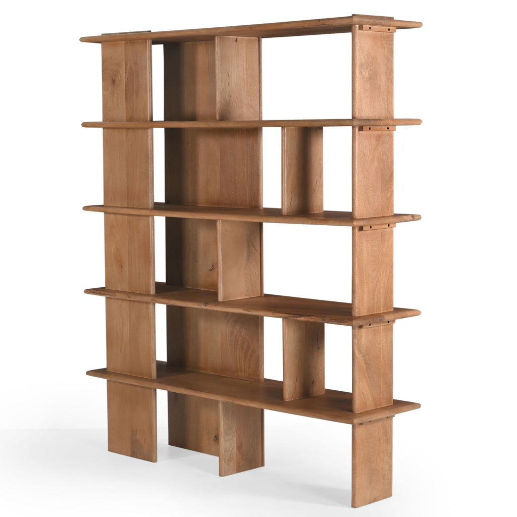 Wandkast Lina | Open Planken | Massief mangohout naturel