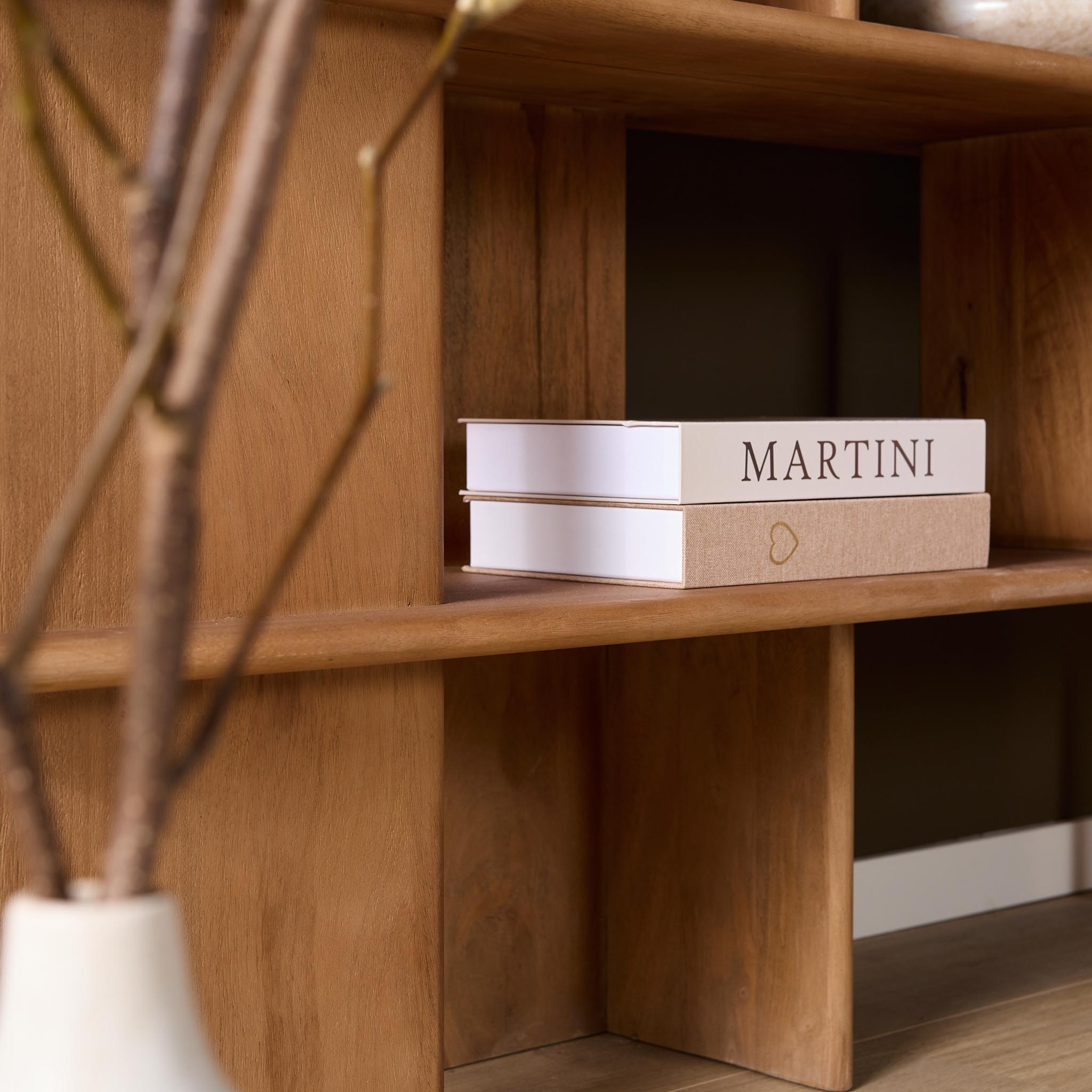 Wandkast Lina | Open Planken | Massief mangohout naturel