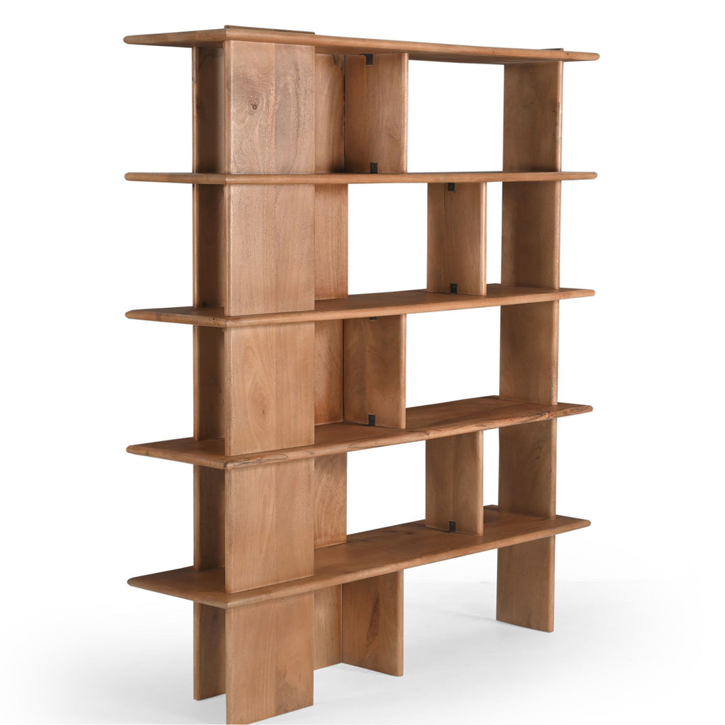 Wandkast Lina | Open Planken | Massief mangohout naturel