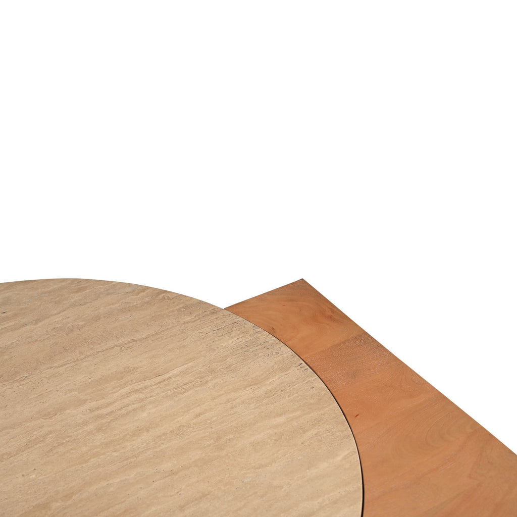 Salontafel Numa | Mangohout & Travertin | Naturel