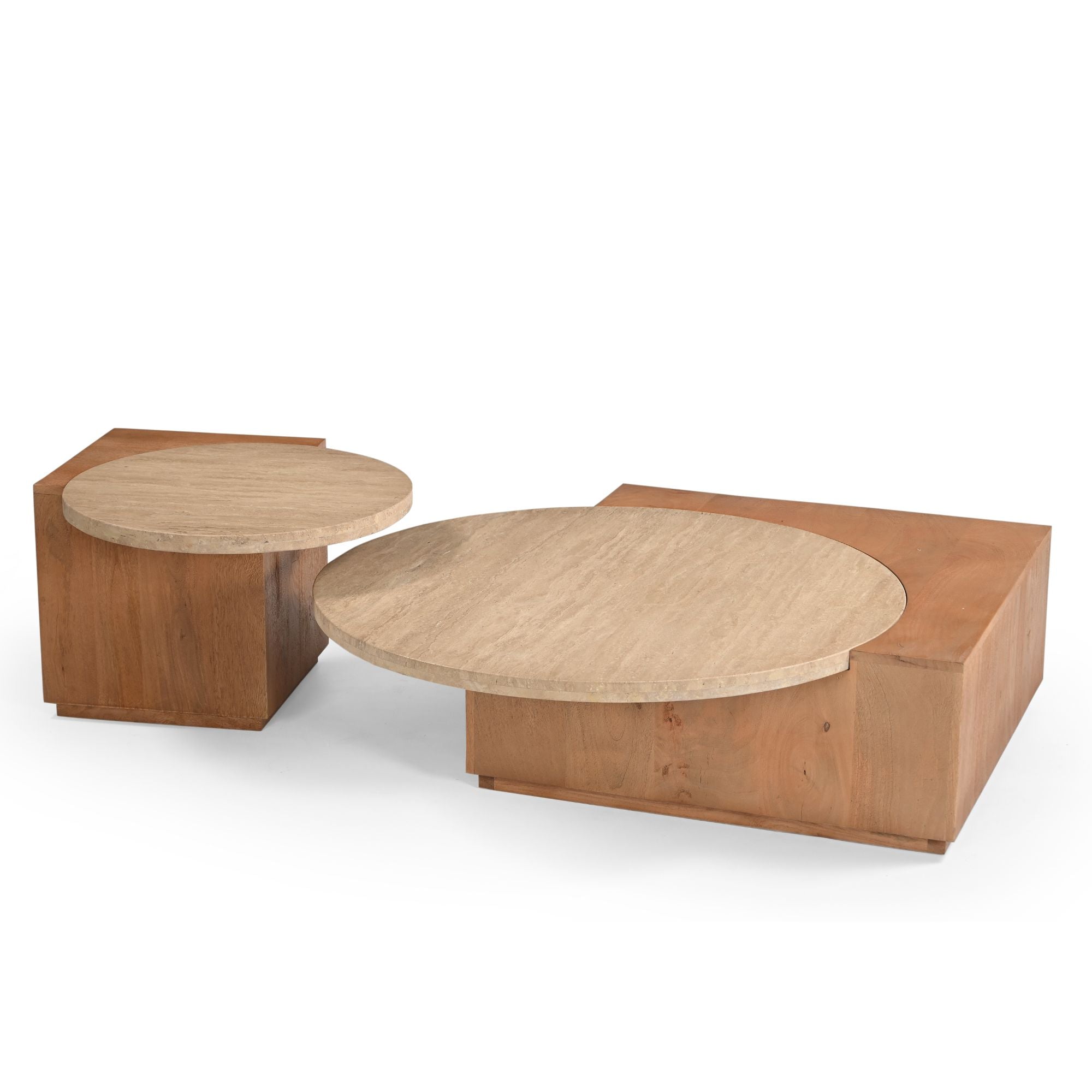 Salontafel Numa | Mangohout & Travertin | Naturel