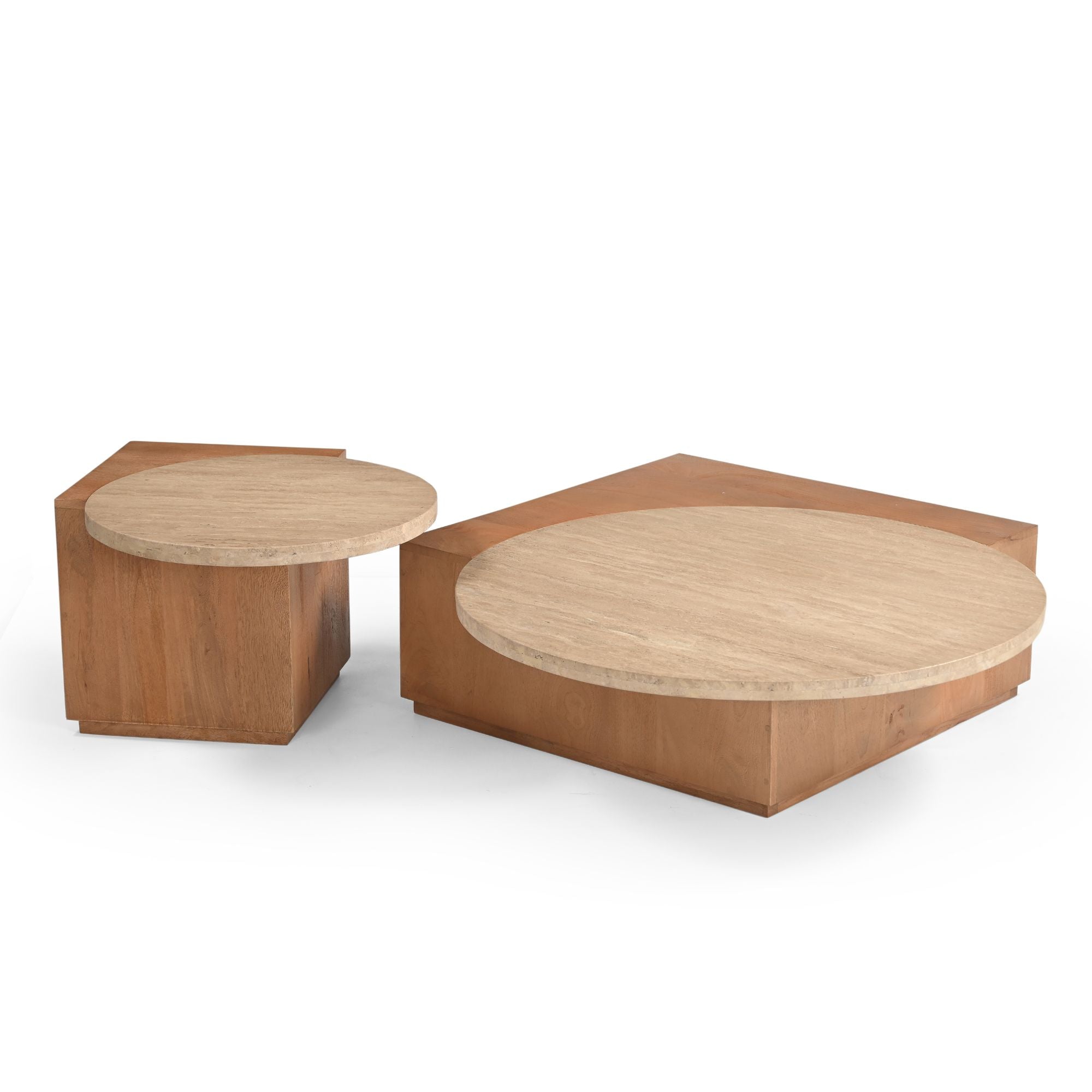 Salontafel Numa | Mangohout & Travertin | Naturel