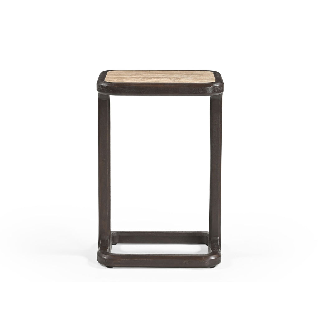 Bijzettafel Arvid | Travertin blad | Mangohout brown