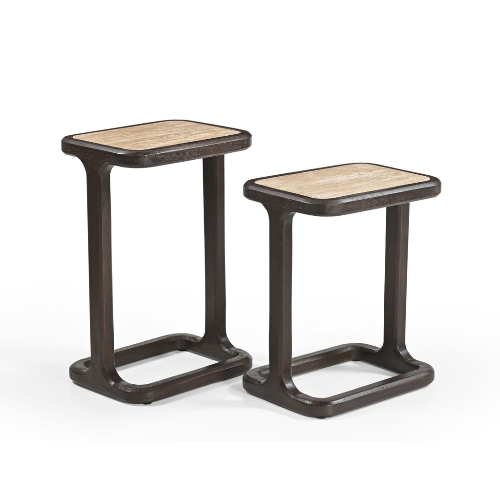 Bijzettafel Arvid | Travertin | Mangohout brown