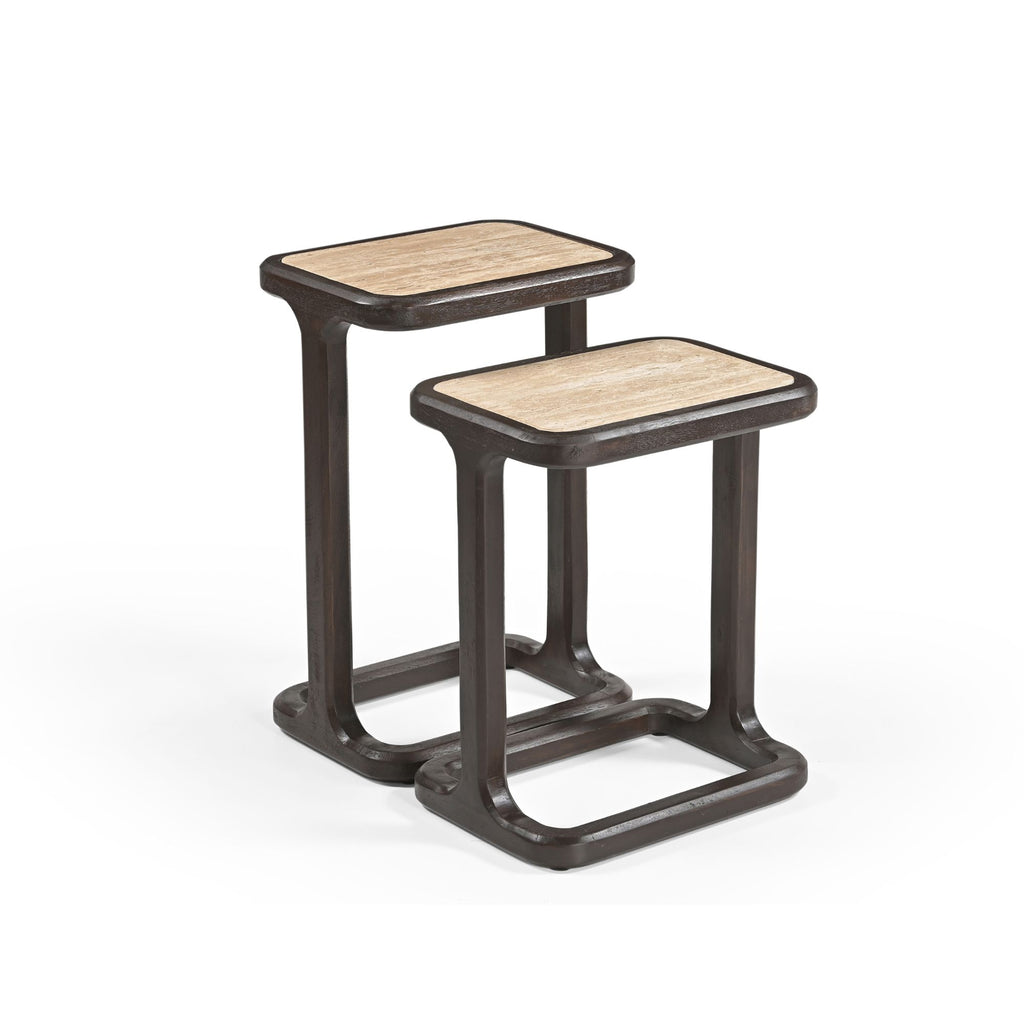Bijzettafel Arvid | Travertin | Mangohout brown