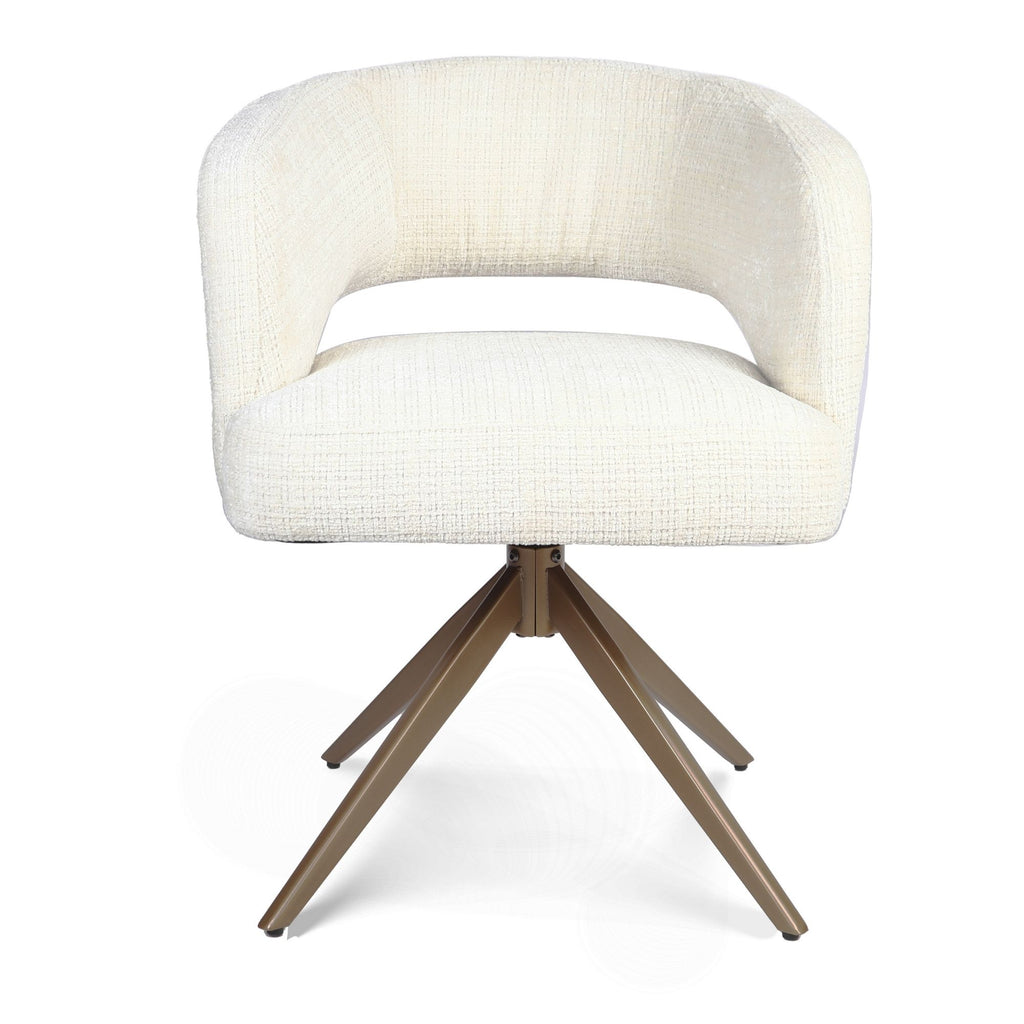 Eetkamerstoel Demi | Off white | Bronzen onderstel