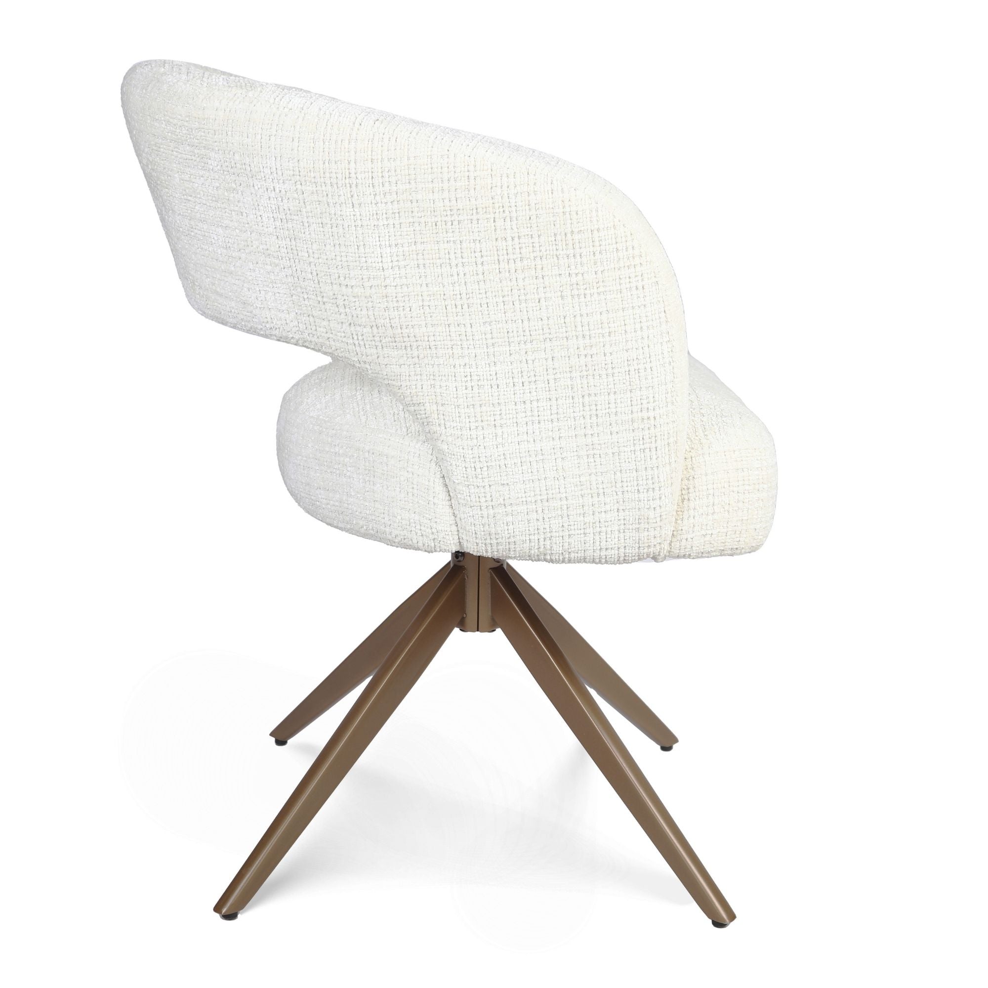 Eetkamerstoel Demi | Off white | Bronzen onderstel