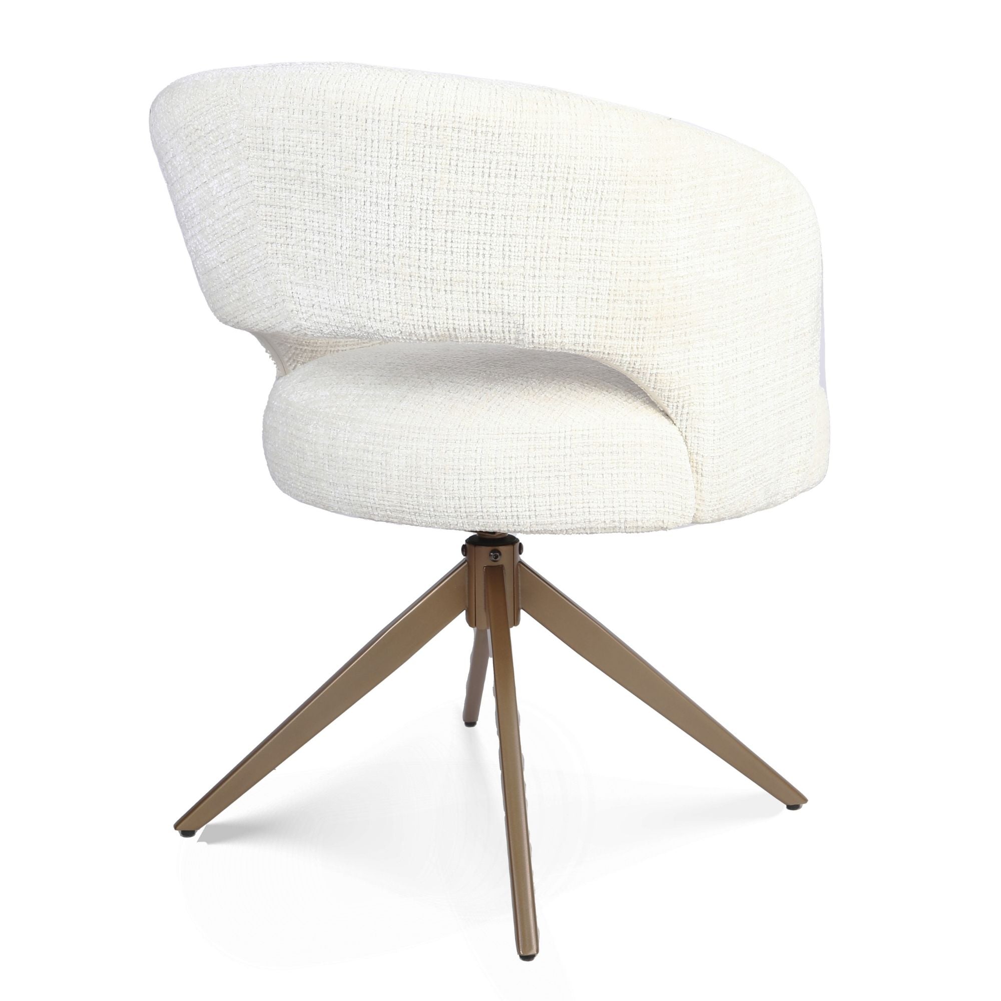Eetkamerstoel Demi | Off white | Bronzen onderstel