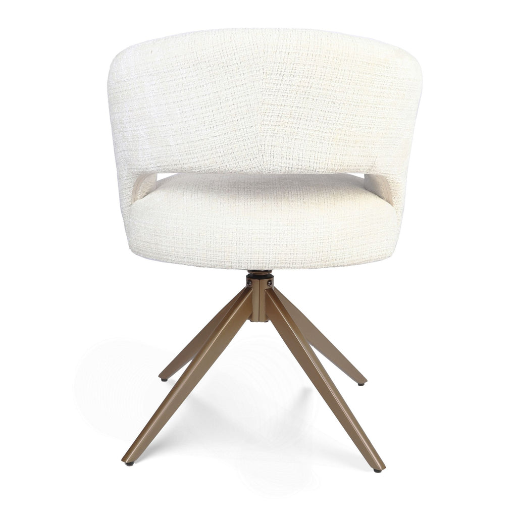 Eetkamerstoel Demi | Off white | Bronzen onderstel