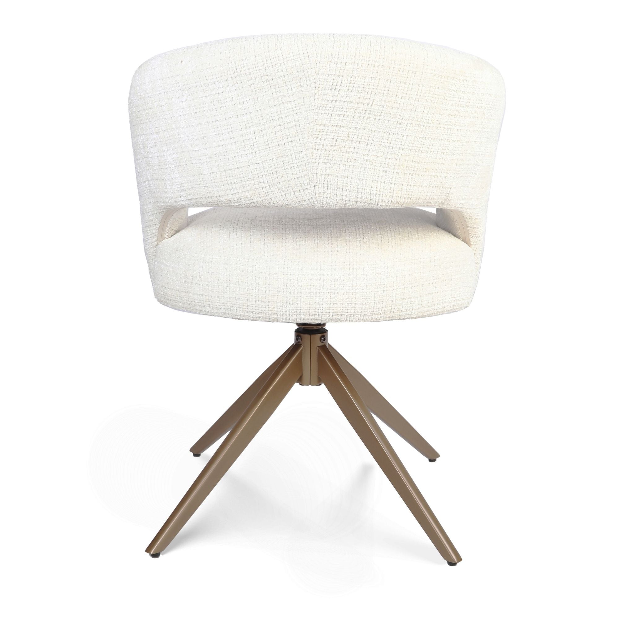 Eetkamerstoel Demi | Off white | Bronzen onderstel