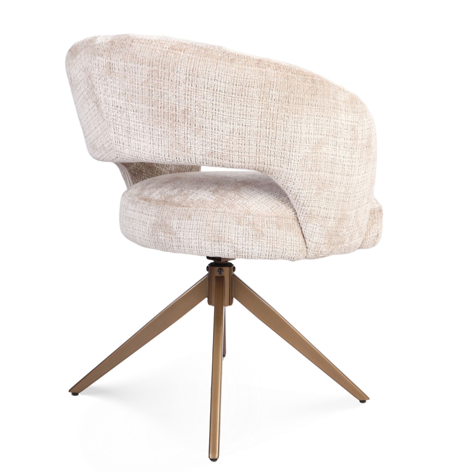 Eetkamerstoel Demi | Draaibaar | Beige/Bronze