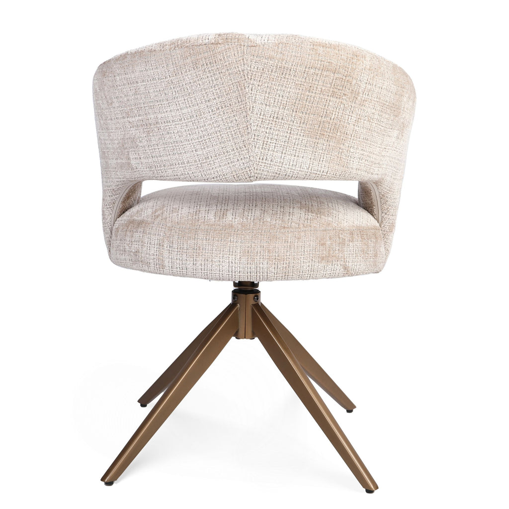 Eetkamerstoel Demi | Draaibaar | Beige/Bronze
