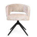 Eetkamerstoel Demi | Beige | Draaibaar | Zwart onderstel