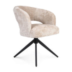 Eetkamerstoel Demi | Beige | Draaibaar | Zwart onderstel