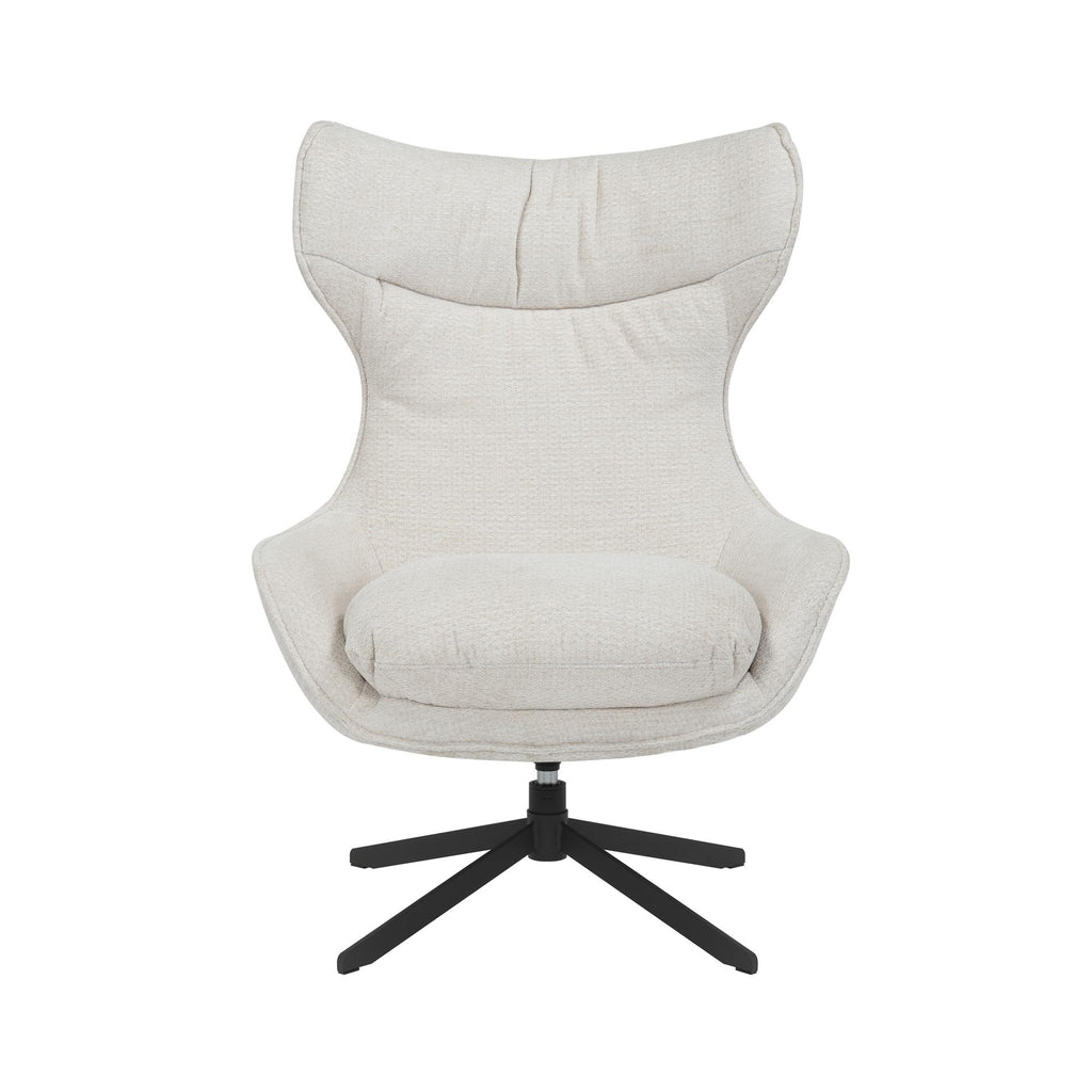 Fauteuil Olivia | Draaibaar | Wit | Met voetenbank