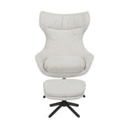Fauteuil Olivia | Draaibaar | Wit | Met voetenbank